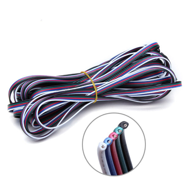 5pin RGBW+ Power Wire Cable 0.5mm Copper Core For RGBW Color change flexible LED Strip Lighting, 1meter by sale 5pin RGBW+ Power Wire Cable 0.5mm Copper Core For RGBW Color change flexible LED Strip Lighting, 1meter by sale